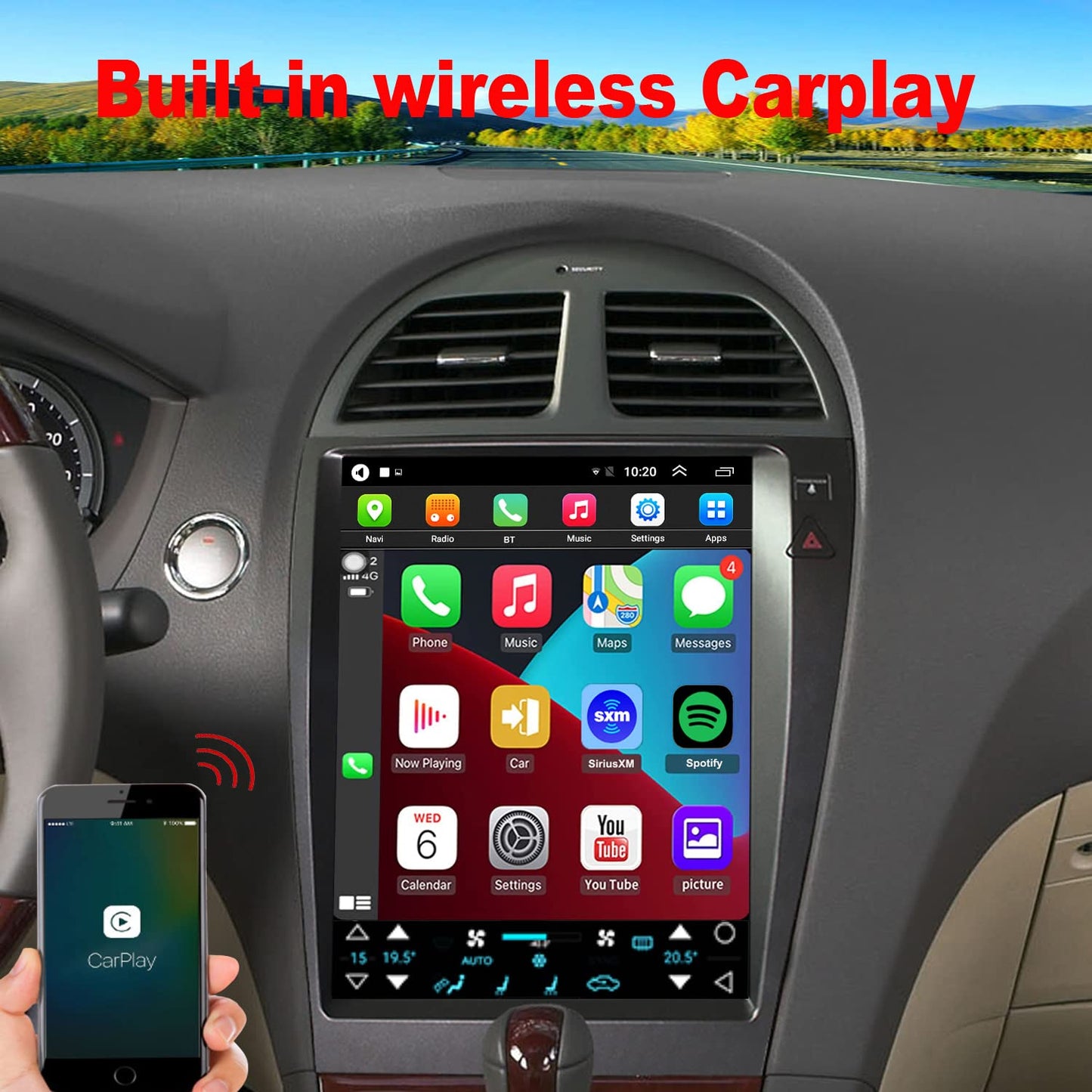 For Lex Es350 Radio Upgrade 2007-2012,Android Stereo Replacement,Ips Touch Screen,Quad-Core Cpu,2G Ram 32G Rom,Build In Wireless