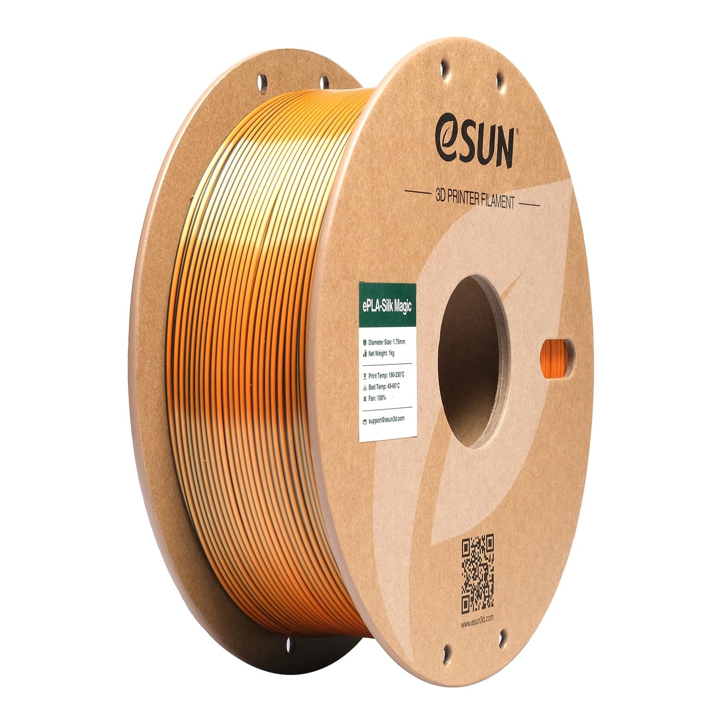 eSUN Silk Mystic PLA Filament 1.75mm, Shiny Silk Three Color Co Extrusion 3D Printer Filament, 1KG (2.2 LBS) Spool 3D Printing C