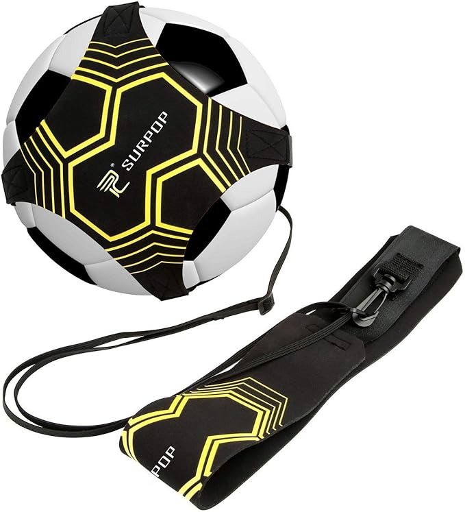 Soccer/Volleyball/Rugby Trainer, Football Kick Throw Solo Practice Training Aid Control Skills Adjustable Waist Belt for K...