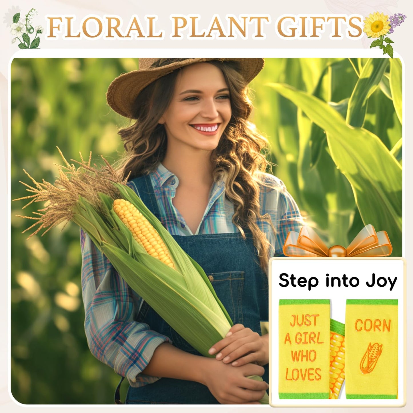 HAPPYPOP Corn Gifts for Women - Corn Socks, Funny Food Gifts for Maize Lovers, Valentine's Day Gift