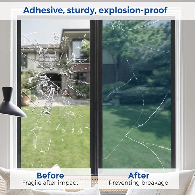 Coavas One Way Privacy Window Film,Daytime Window Tint for Home, Reflective Mirror Glass Window Film See Out Not in,Heat UV Blocking Anti-Glare Window Covers with 3 Tools, 23.6 x 157.5 Inch, Blue