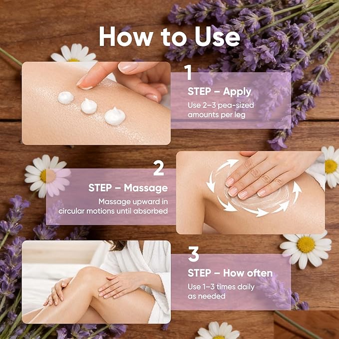 Neuropathy Cream, Nerve Relief Lotion with Magnesium Chloride and Pure Ingredients, for Foot & Leg Care, Fast-Absorbing, Non-Greasy Formula, 120ml