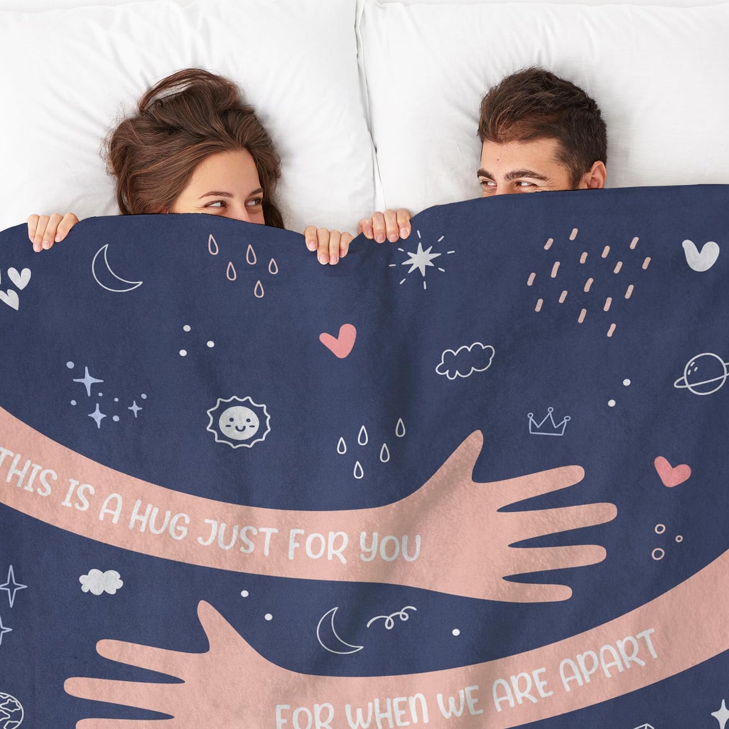 Craftique I Love You Gifts for Him Her - Soft Blanket with Love Hug - Long Distance Relationship Gifts, Anniversary/Birthday Gift for Boyfriend Girlfriend Friend