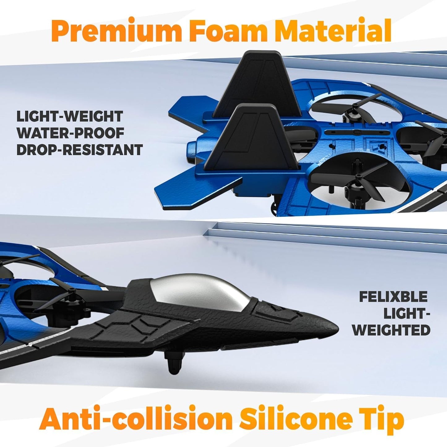 SMILESSKIDDO RC Fighter Airplane丨F-22 Raptor Mini Drone Remote Control Jet Plane Stunt Drone for Adults & Kids Toy with Light Gift for Kids Beginner