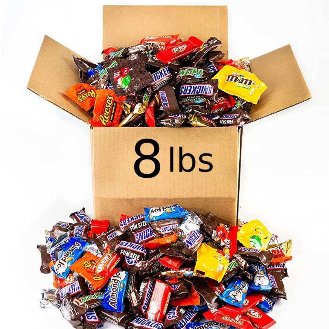 Bomber 8 lb Halloween Candy Bulk Chocolate Variety Pack – Fun Size Candies Individually Wrapped for Halloween Treats & Snacks, Bulk Chocolate Candy Mix for Trick-or-Treat, Gifts for Adults & Kids