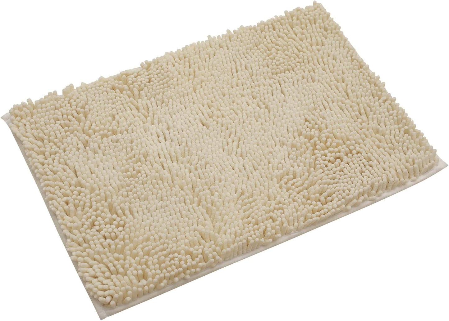 Non-Slip Bath Rug,Extra Soft Microfiber Bedroom Shag Carpet with Anti-Slip Backing,Water/Dust Absorbent Fast Dry Shower Mat,Sound Insulated Stairs Pad,Machine Washable (Beige,17 x 27 Inches)