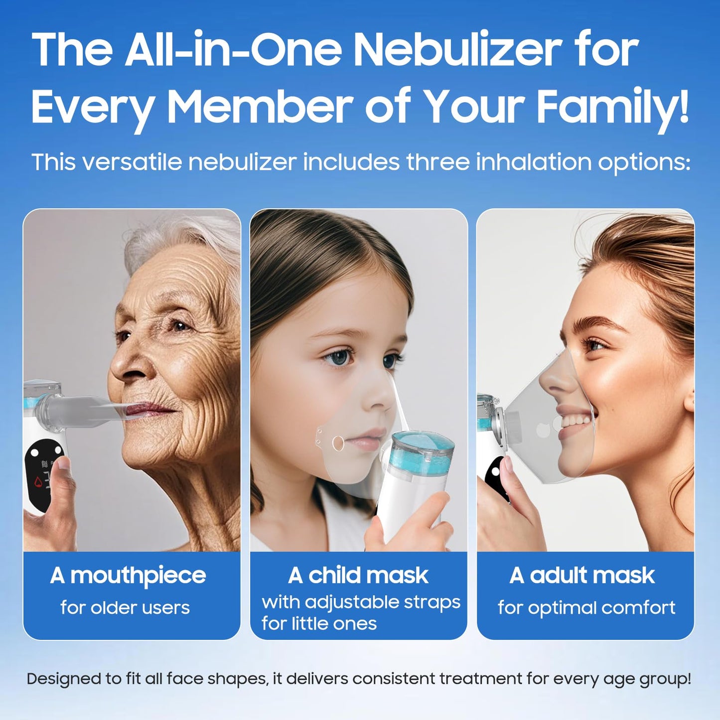 Smart Rechargeable Portable Nebulizer with LCD Screen – Compact, Powerful & Ideal for On-The-Go, Home & Travel Use, Innovative Nebulizer for Enhanced Breathing