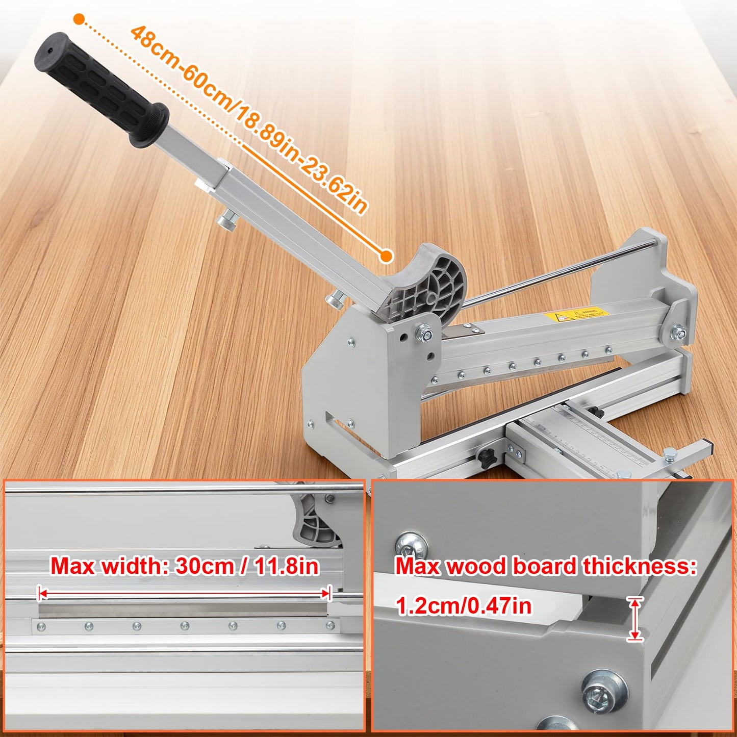 Laminate Floor Cutter, 12” Vinyl Plank Cutter with Sharp Blade for Cutting 12mm Floor, Adjustable Width Wood Floor Cutter for Cutting Laminate Floor, LVP, LVT, VCT, SPC, WPC Floor