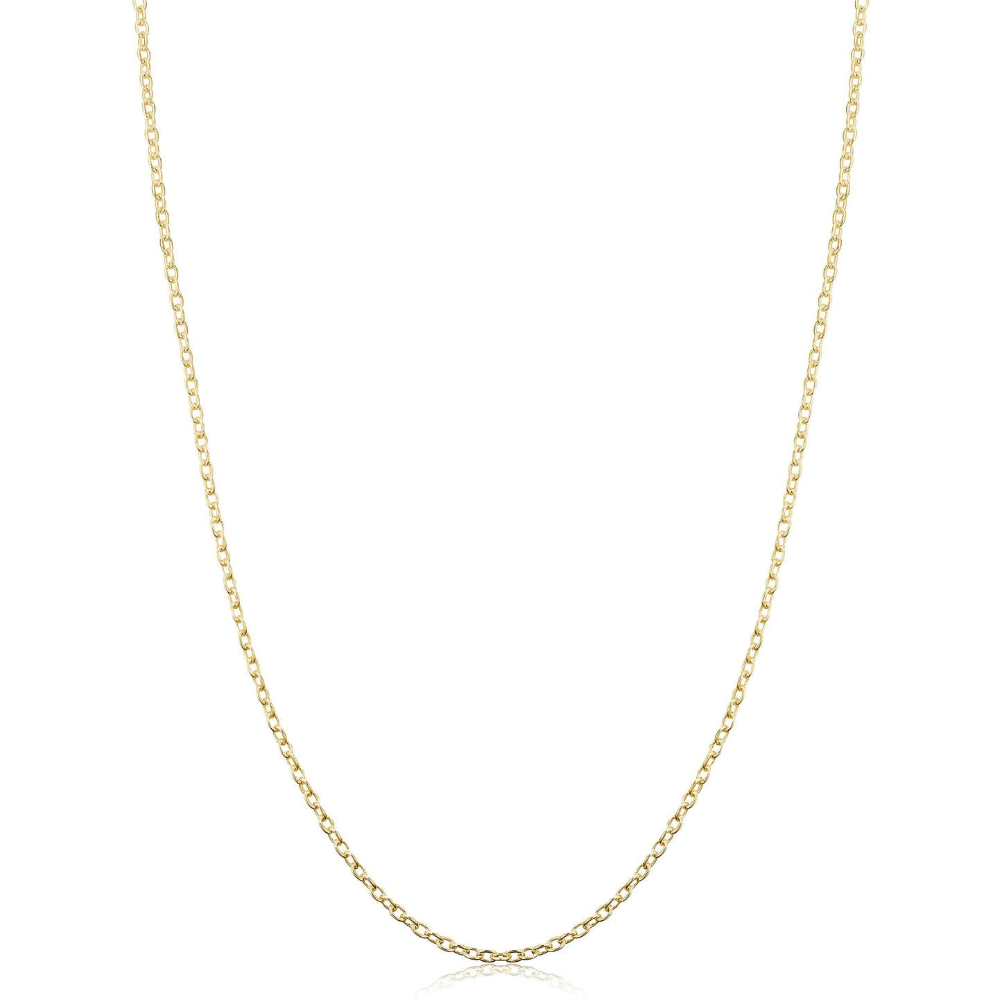 Kooljewelry Yellow Gold Over Sterling Silver Round Cable Chain Necklace (1.6 mm, 30 inch)