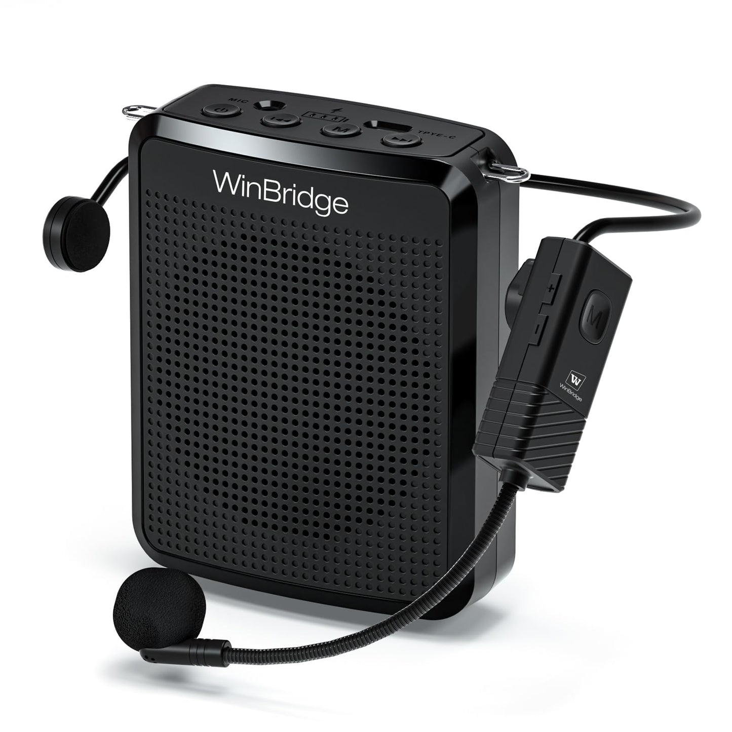 Winbridge Wireless Voice Amplifier Uhf Microphone, Portable Speaker Microphone With Bluetooth, Personal Voice Enhancer Clear Ori