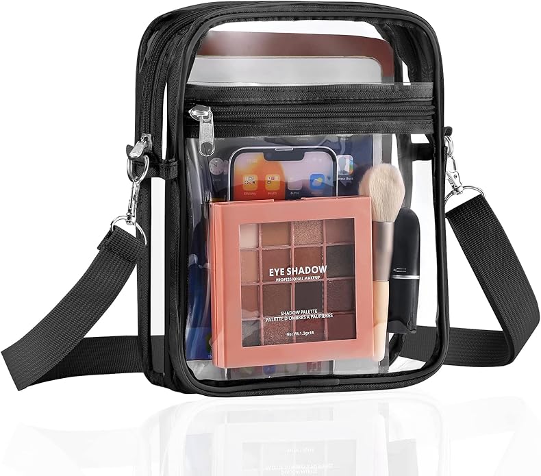 MoKo Clear Bag Stadium Approved for Women, Crossbody Bag Purse Adjustable Strap Shoulder Bags for Concerts Sports Events