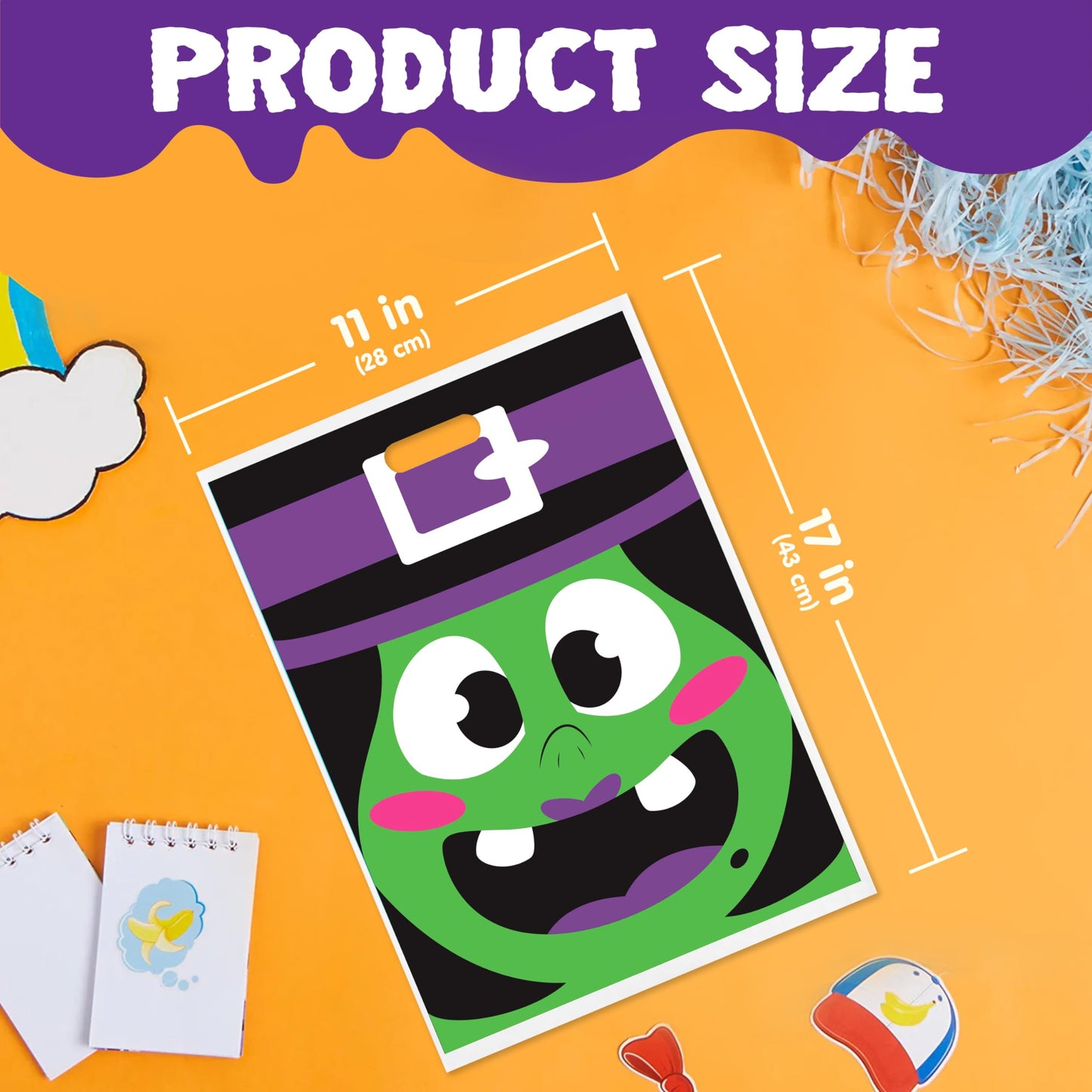 JOYIN 72 Pcs Halloween Bags, Plastic Goodie Bag in 6 Designs for Halloween Candy Trick or Treating Party Favors, alloween Trick-or-Treat SnacksBags Party Supplies Classroom Prizes
