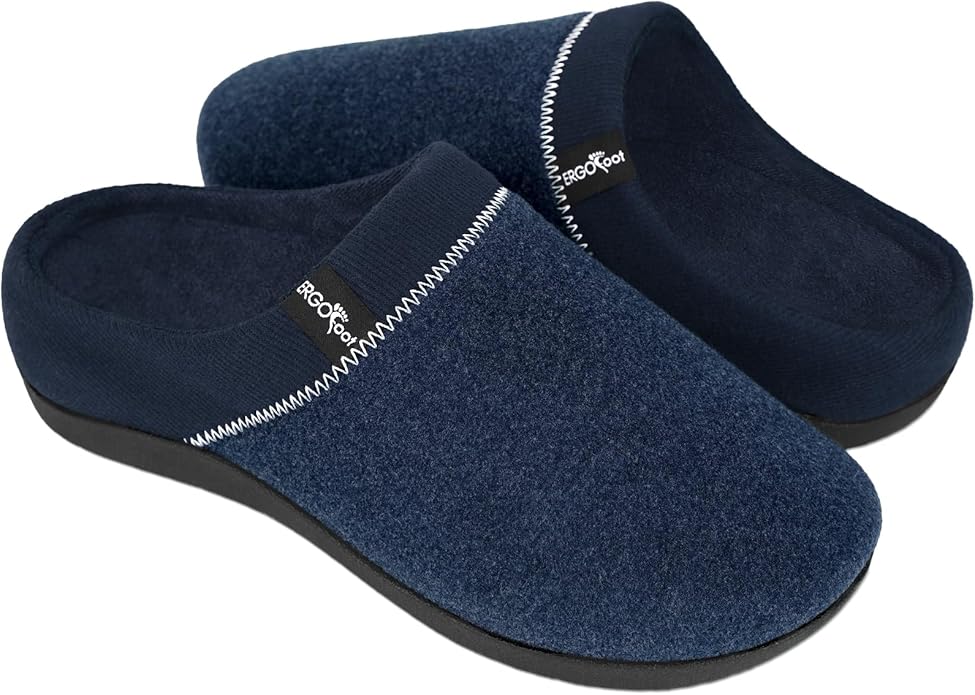 ERGOfoot Orthotic Slippers with Arch Support, Ideal for Plantar Fasciitis, Flat Feet, Heel Pain Relief, Slip on Clog Indoo...