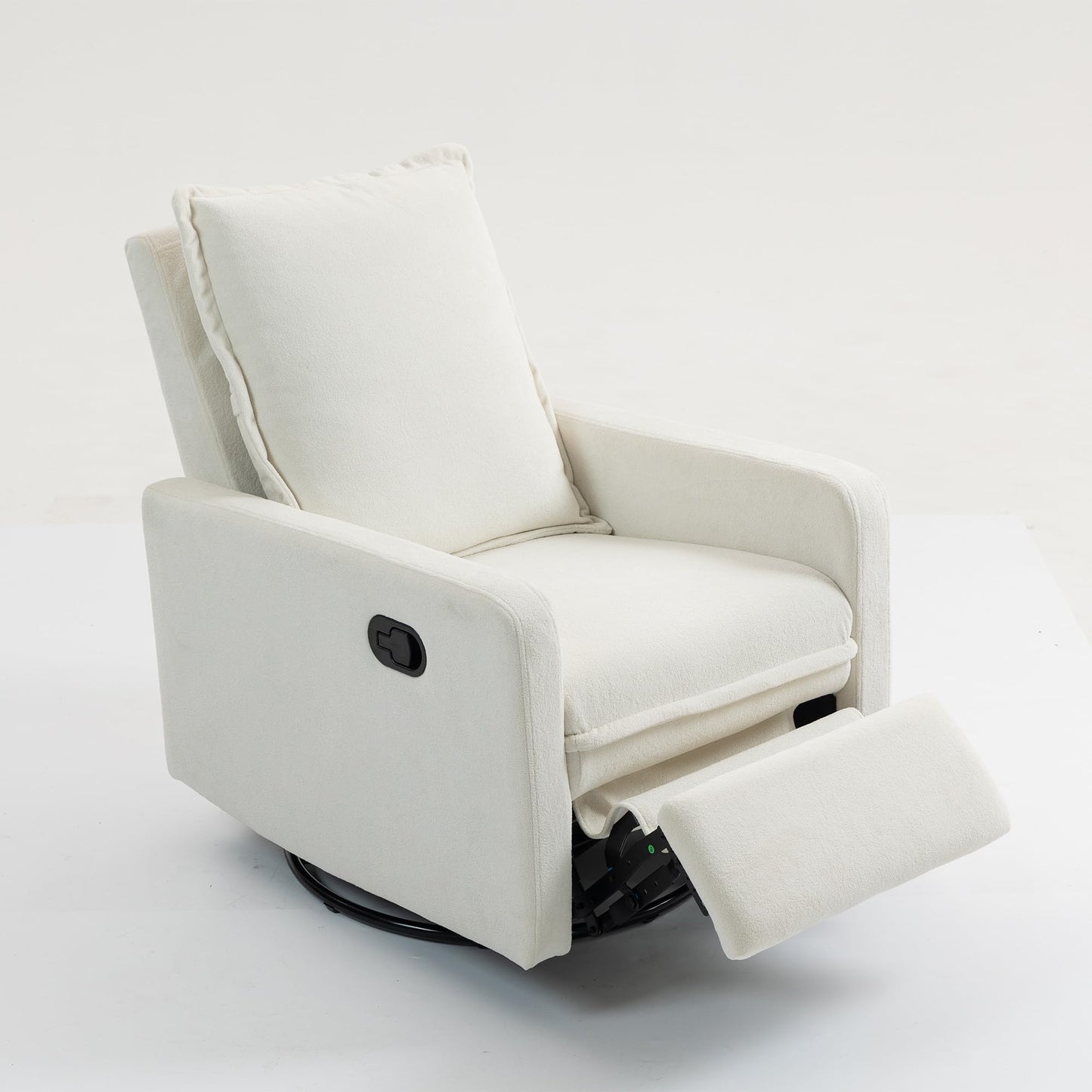 ERYE Modern Lounge Reclining Chair Boucle Upholstered Glider Rocker Chair Manual Recliner Armchair Nursery Armchair with Footrest Pedal for Home Bedroom Living Room