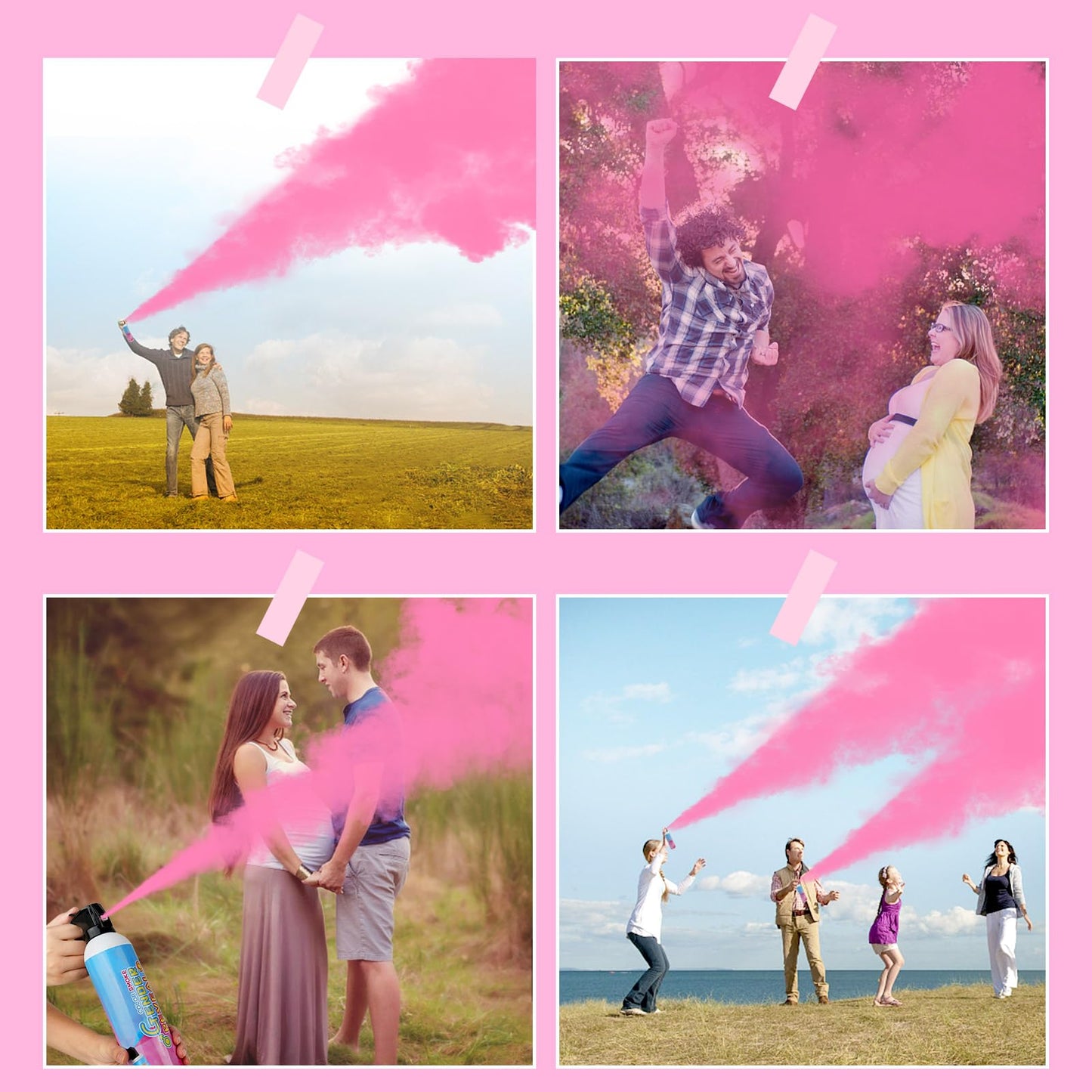 Merear Gender Reveal Fire Extinguisher 4 Packs, Gender Reveal Ideas, Girl Baby Reveal Party Idea for Gender Reveal Decorations(Pink)