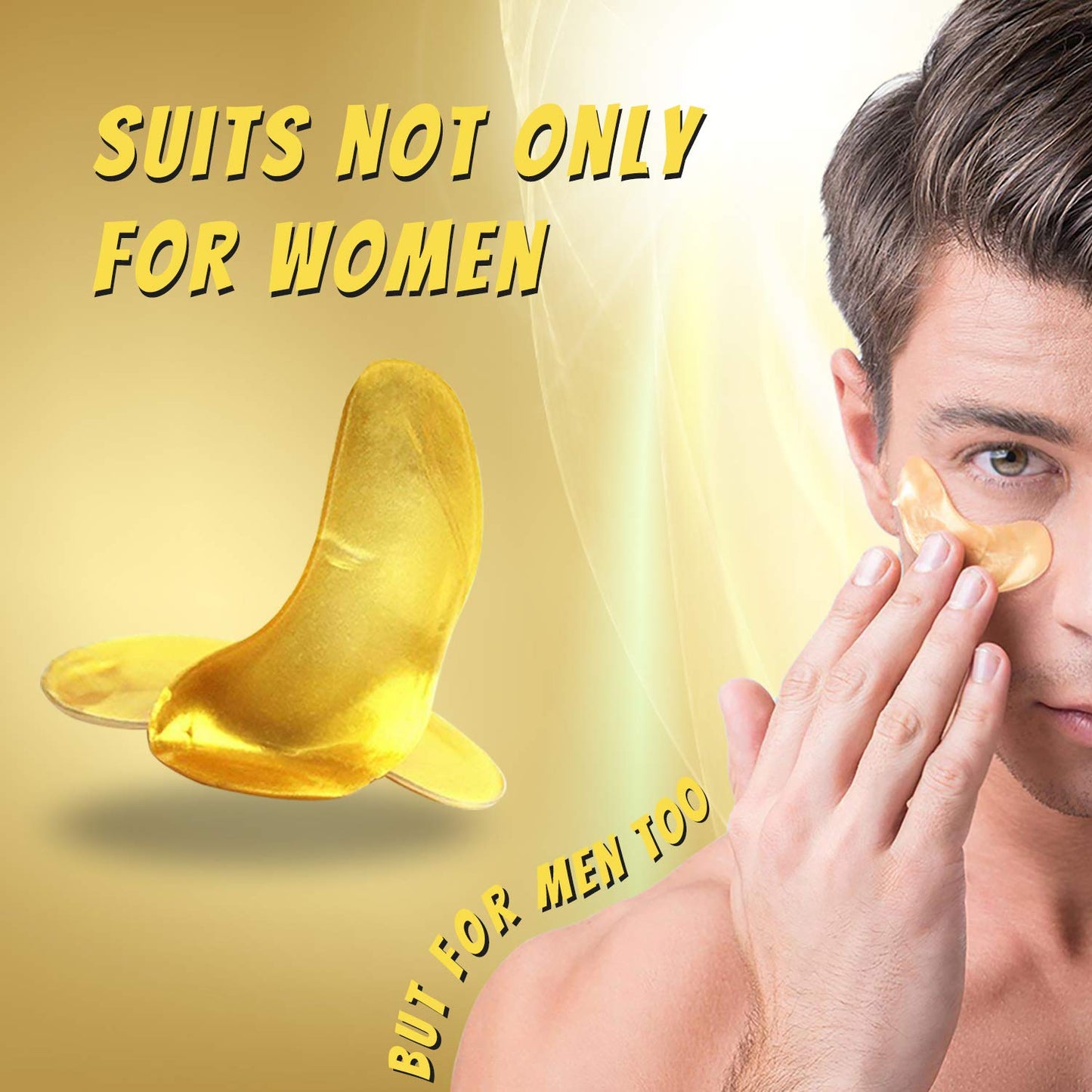 Vandarllin 24K Gold Powder Gel Collagen Eye Masks Sheet Patch, Anti Aging, for Bags,Dark Circles and Puffiness,Anti Wrinkle,Moisturising,Hydrating for Blackheads (20Pairs)