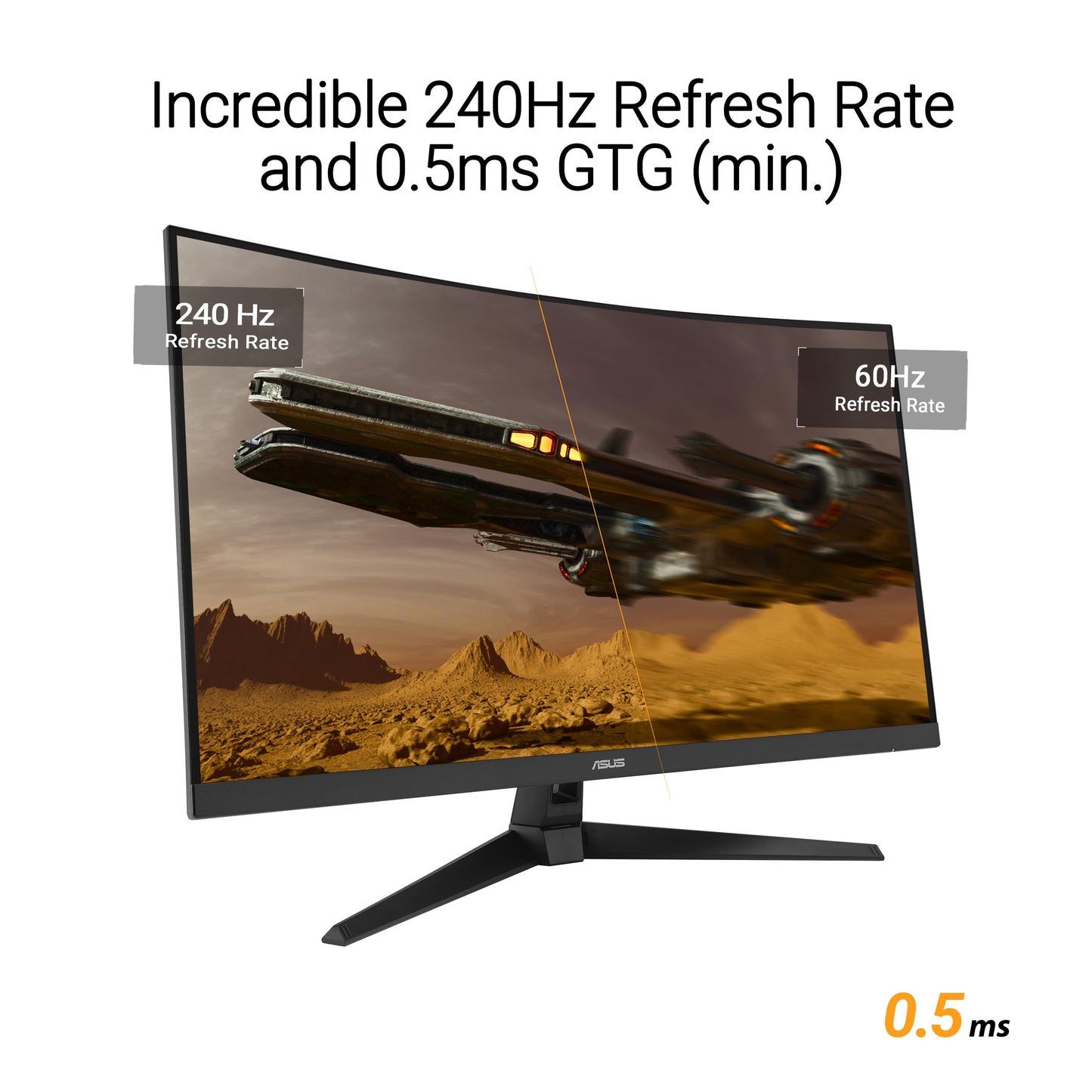ASUS TUF Gaming Series 5 32” 1080P Curved Monitor (VG32VQM5AZ) - Full HD, 1500R, 240Hz, 0.5ms, Extreme Low Motion Blur Sync, FreeSync Premium, 120% sRGB, DisplayWidget, 3 yr Warranty