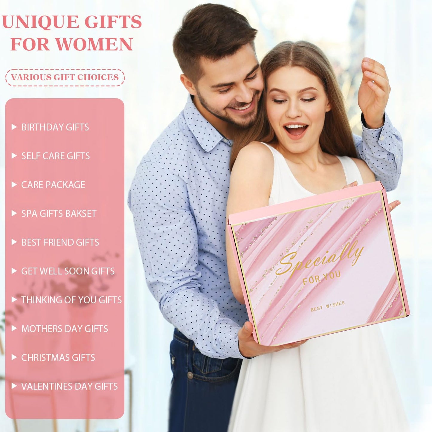 Self Care Gifts for Women Get Well Soon Gift Baskets, Birthday Gifts for Women Care Package, Unique Relaxing Spa Christmas Presents for Mom, Best Friend, Sister, Thinking of You