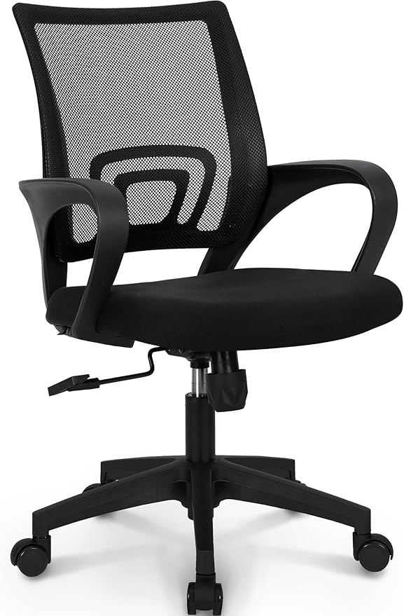 NEO CHAIR Office Desk Computer Chair Ergonomic Mesh Gaming Mid Back Seat with Comfy Lumbar Support Adjustable Height Swive...