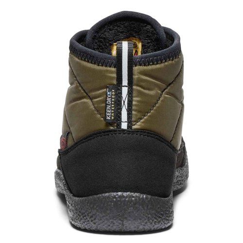 KEEN Unisex-Child Howser 2 Quilted Mid Height Waterproof Comfy Durable Chukka Boots, Dark Olive/Gold Flame, 6