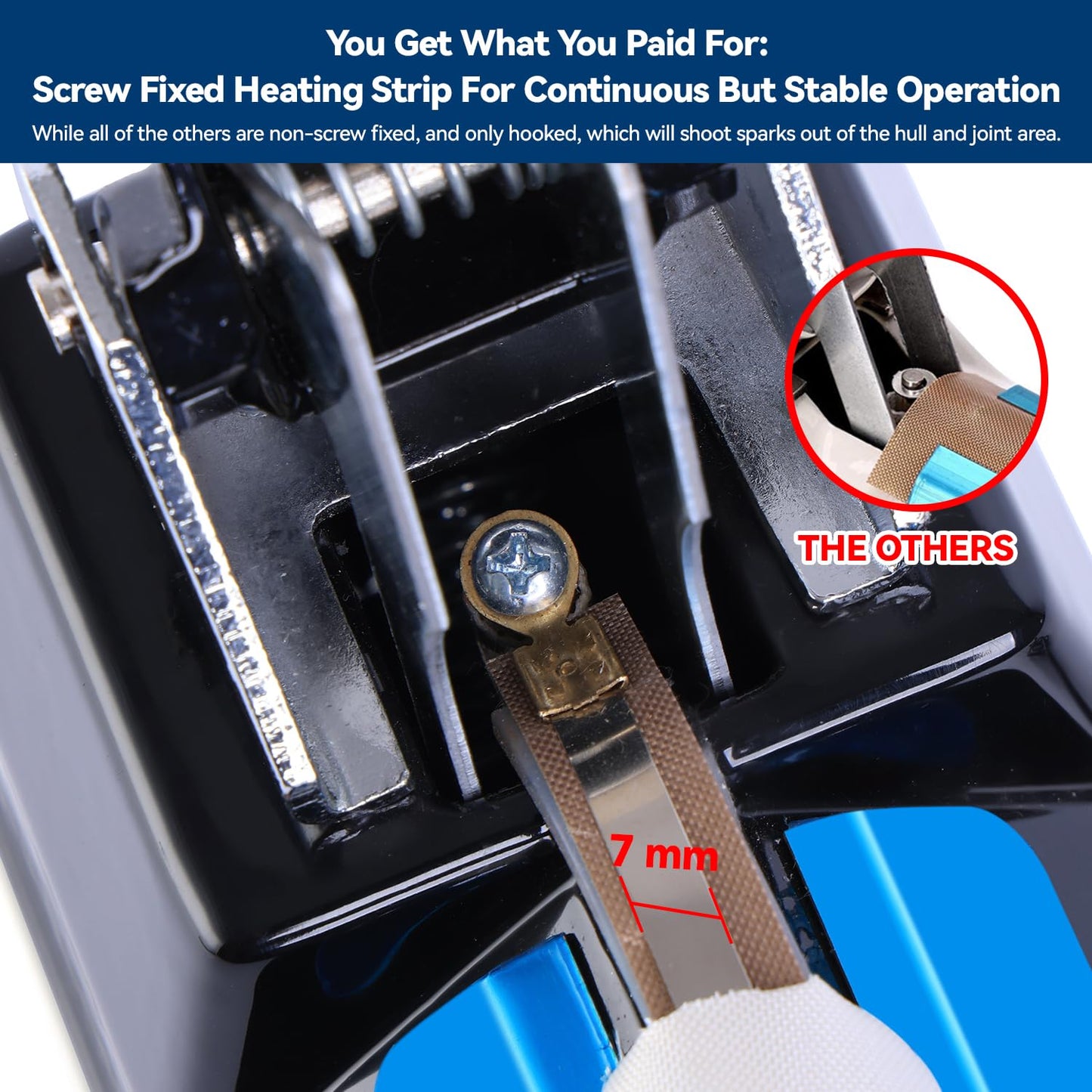 LinsnField Sealer Pro, Patented 12inch Impulse Heat Bag Sealer, 7mm Sealing Width Poly Bag Seal Machine, 2 Replacement Kits 1 Extra Fuse Included, Black