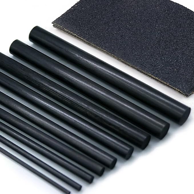 FishTrip Fishing Rod Repair Kit Complete with Epoxy,10pcs Carbon Fiber Sticks Pole Building Kit, AB Glue, Wrapping Thread ...
