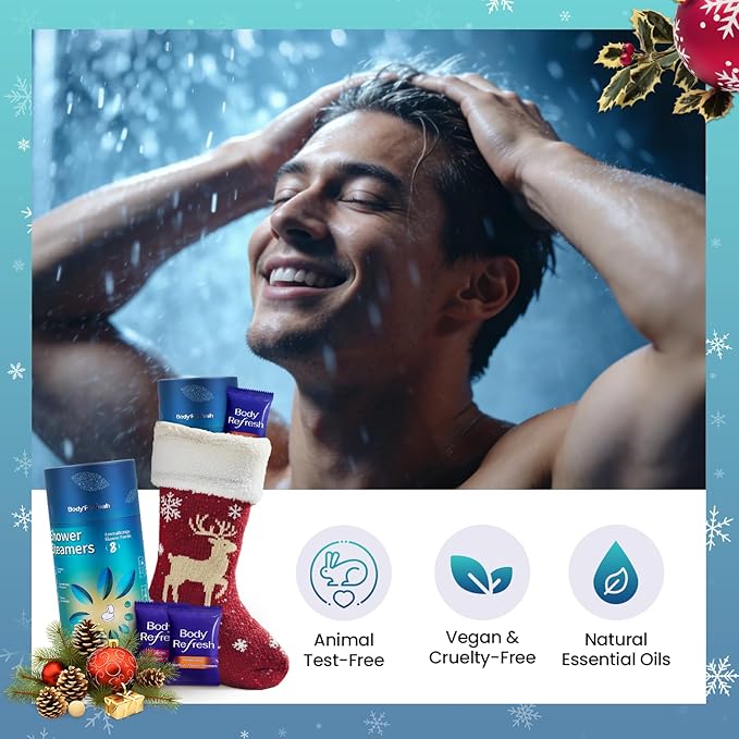 Shower Steamers Birthday Gifts for Men - 8 Pack Shower Bombs Self Care Home Spa Relaxation Gifts, Mens Christmas Stocking Stuffers for Adults, Teens, Boyfriend, Husband