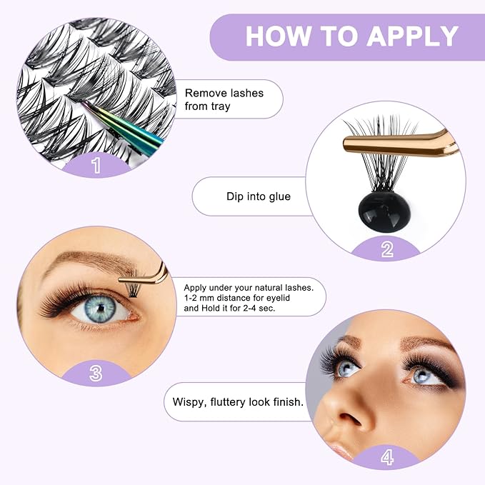B&Q Lash Clusters 280PCS Natural Eyelash Clusters 30D 40D C 9-16 Individual Lash Wispy Eyelash Extension with Soft Thin Band Classic Look Pestañas Postizas Comfortable DIY at Home(30D+40D-C-9-16MIX)