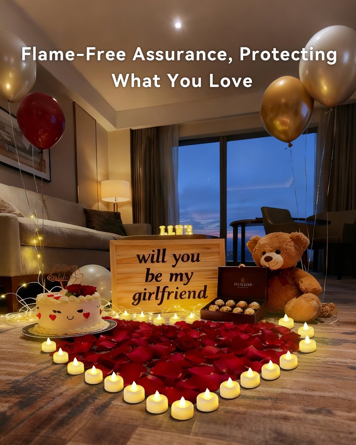 Raycare 100Pack Battery Operated Tea Lights Candles, Long Lasting Fake Candles, Flameless LED Tea Lights, Electric Candle for Wedding, Centerpieces, Home Decor, Halloween, Christmas
