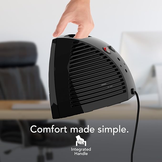 Vornado VH202 (2025) Personal Space Heater, Advanced Safety Features, 2 Heat Settings, Direct Heating, Fan Only Setting, Cool-Touch Exterior, Signature Vortex Heat Circulation, Gentle Heating, Black