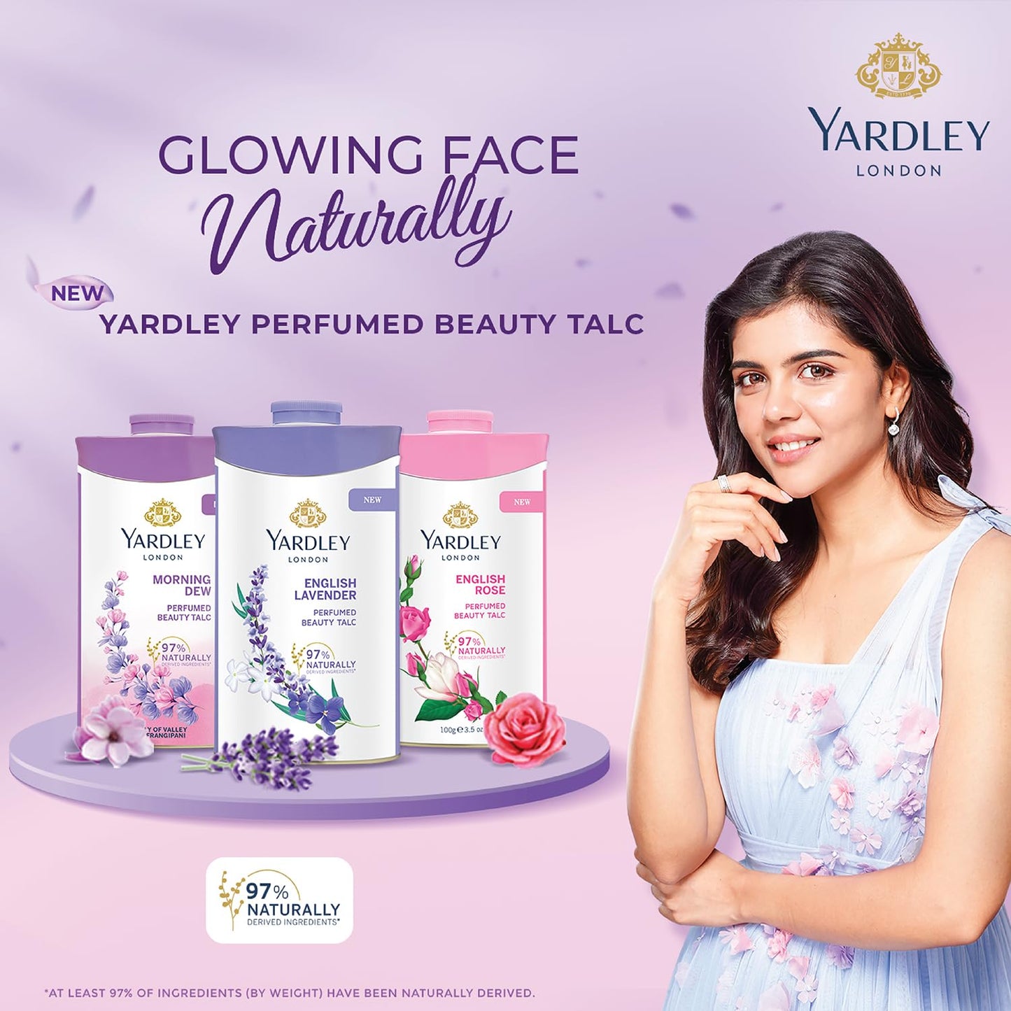 Yardley London English Lavender Perfumed Deodorizing Talc Talcum Powder 100gm, 3.5 Ounce