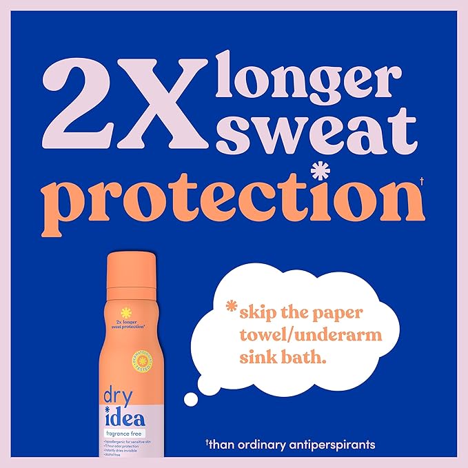 Dry Idea Fragrance-Free Dry Spray Deodorant & Antiperspirant for Women - Hypoallergenic for Sensitive Skin, 2X Longer Sweat Protection, 72Hr Sweat & Odor Protection, Womens Deodorant, 3.8 oz (3 Pack)