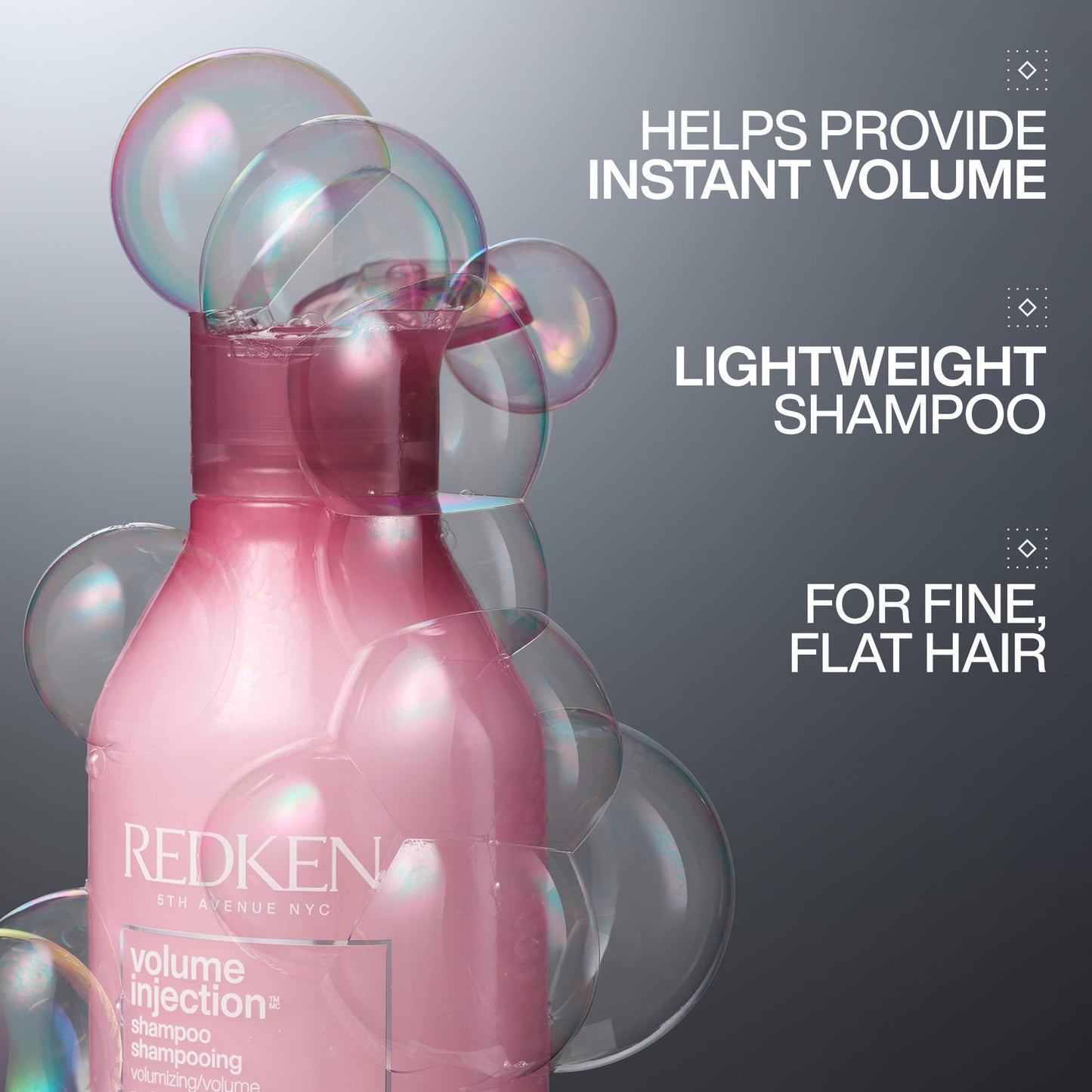 Redken Volume Injection Shampoo | For Fine Hair | Adding lift & Body | Paraben Free | 33.8 fl. Oz (Pack of 1)