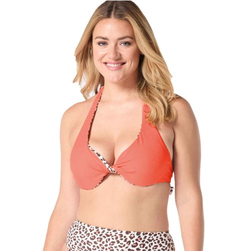 COCO REEF Verso Bra Sized Twist Reversible Underwire Bikini Top — Summer Cheetah 36-38D
