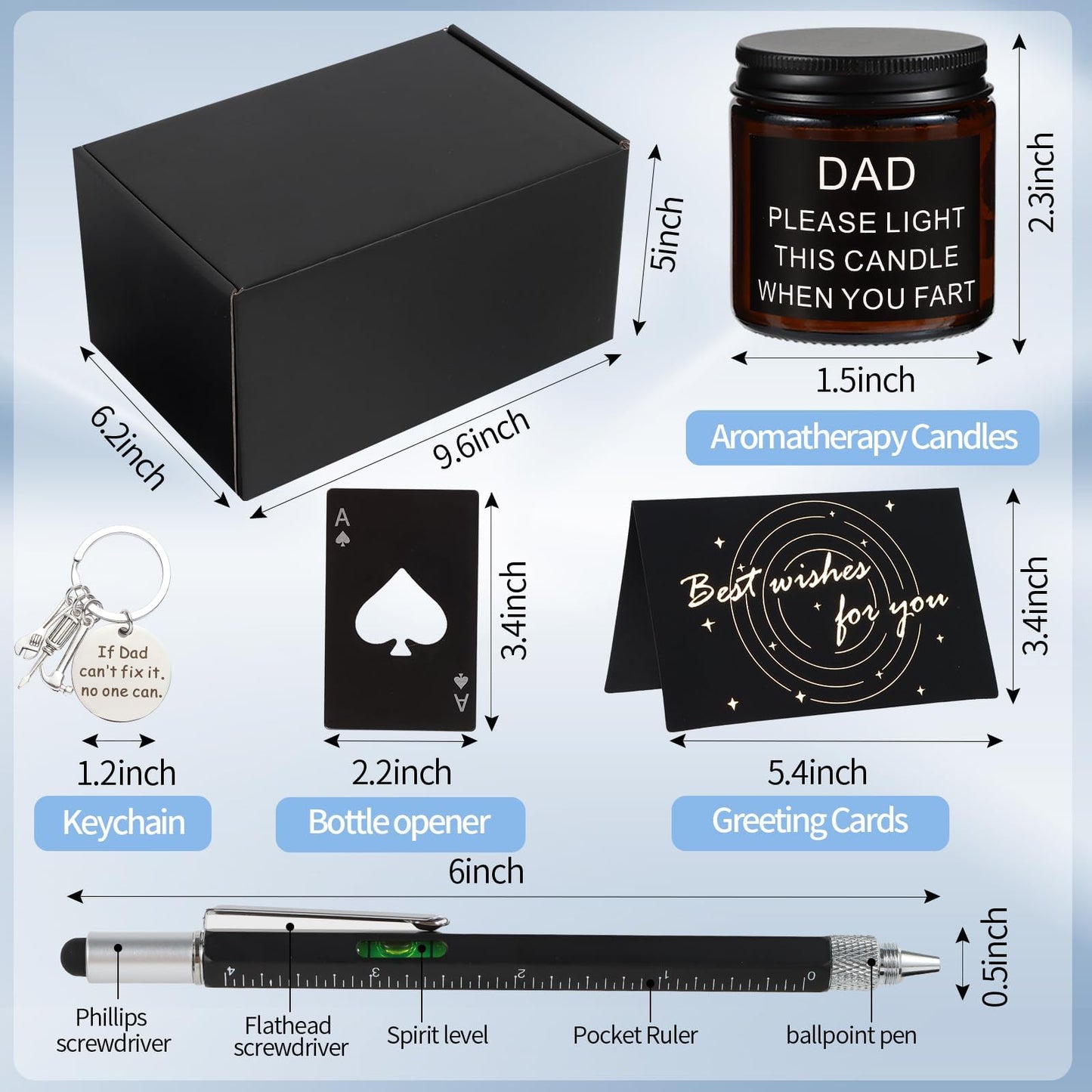 Kolewo4ever 9 Pieces Dad Gift Set Best Dad Gifts for Father, Men with Tumbler Mens Socks Mens Baseball Cap Key Chain Card for Men Father Papa Gifts from Son Daughter Kids (Brown)