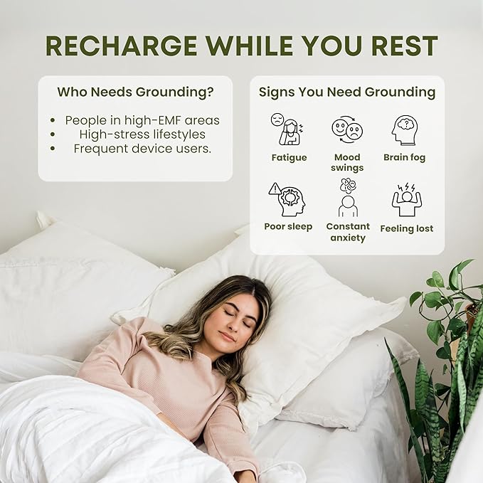 ELECTRAWAVE Premium Custom-Sized Grounding Sheet 24" x 104", Grounding Pillowcases – 93% Organic Cotton, 7% Pure Silver Fiber, Earthing Sheet Sleep Support, Wellness Naturally