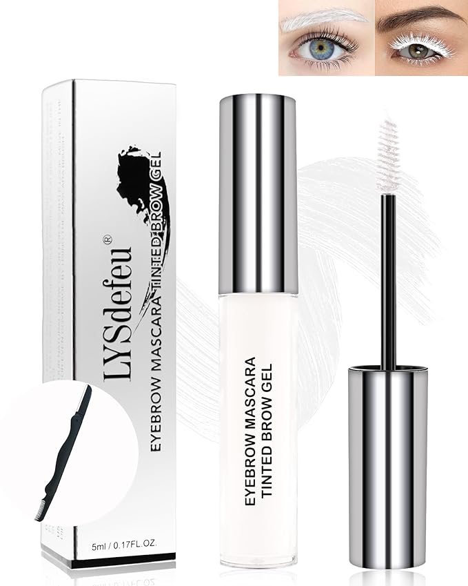 Eyebrow Mascara Gel-1Pcs Longlasting Waterproof Smudgeproof White Tinted Eyebrow Glue Colored Liquid Mascara Brow Gel,Tinted Brow Filler,Curling Tubing Mascaras,Halloween Eye Makeup Gift for Women-10