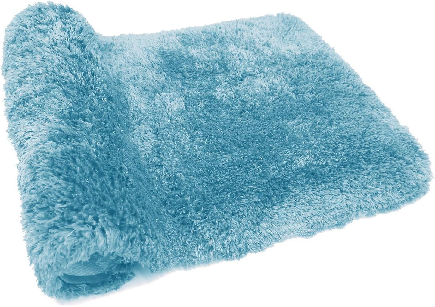 FIFU Bathroom Runner Rug 24" W x 60" L, Bath Mats for Bathroom, Bedroom & Kitchen, Non-Slip Rubber Latex Backing, Comfort & Soft Shower Bathmat & Carpet for Sink, Home & Hallways, Sky Blue