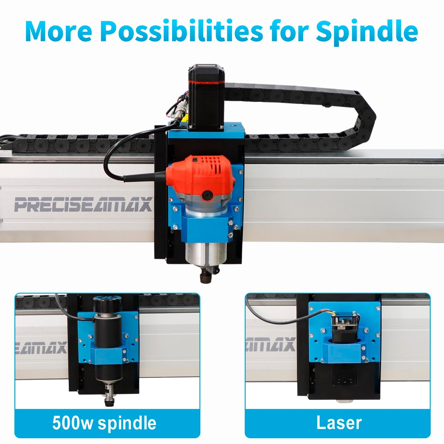 WolfPawn CNC Router Machine — Desktop CNC 3 Axis Engraving,CNC Milling Machine for Metal Wood Acrylic,GRBL Control with 500W Spindle,Machine Woodworking Industrial Application(6050 PreciseaMAX)
