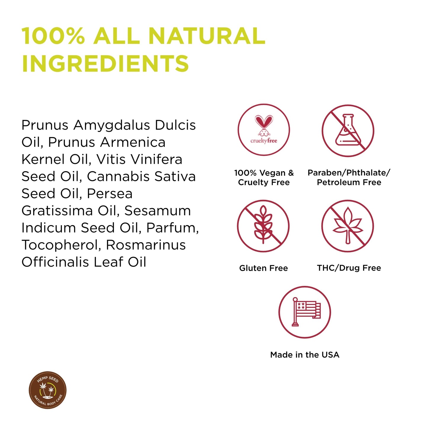Hemp Seed Massage & Body Oil, Dreamsicle Scent - 8 fl. oz. - Nourishing, Moisturizing Massage Oil - Hemp Seed, Apricot, Grapesee