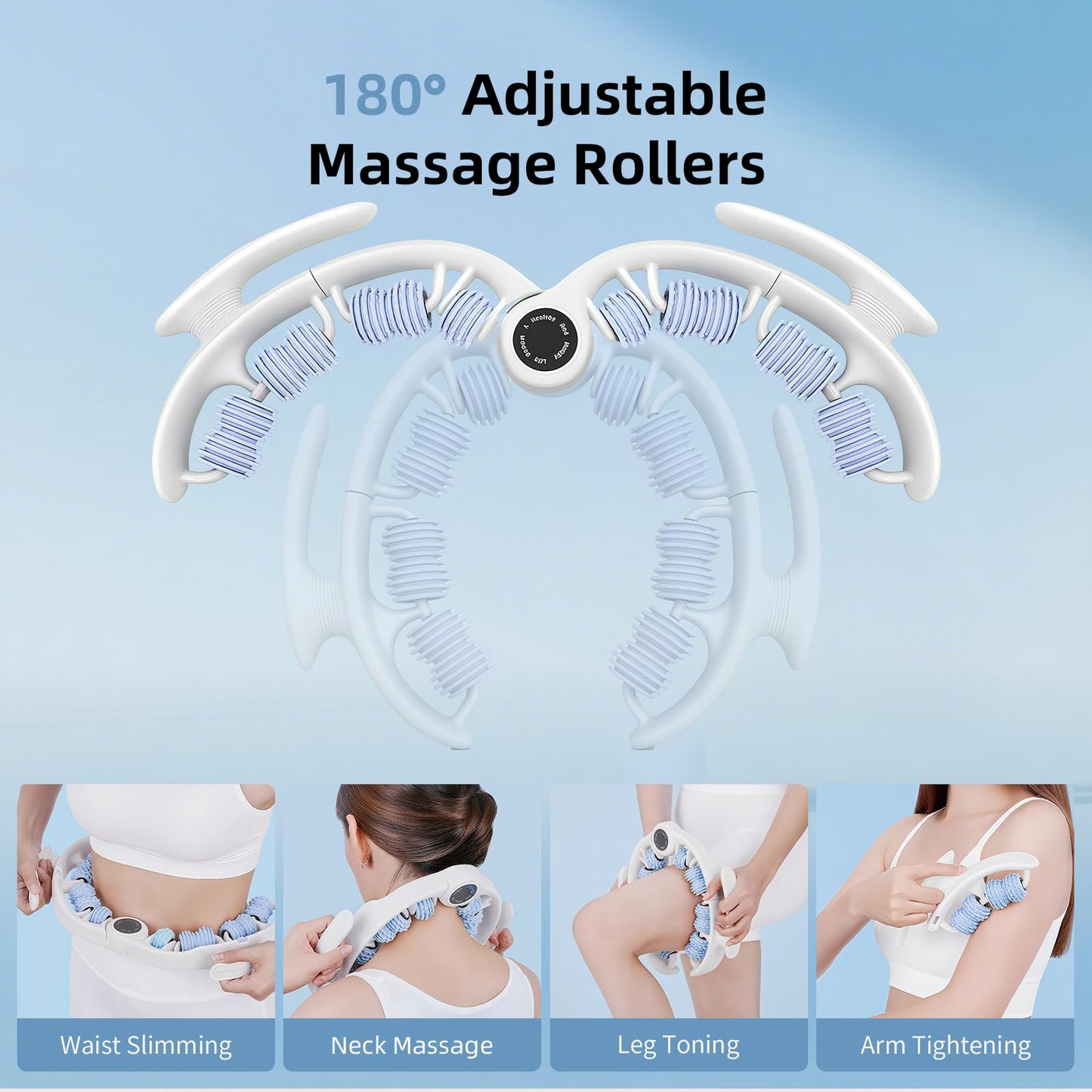 LOTPICK Cellulite Massage Roller for Legs, Anti Cellulite Massage Tool with Detachable, Fats Remover for Legs, Thighs, Butt, Fascia Massage Tool for Lymphatic Drainage & Deep Tissue Pain Relief (Blue)