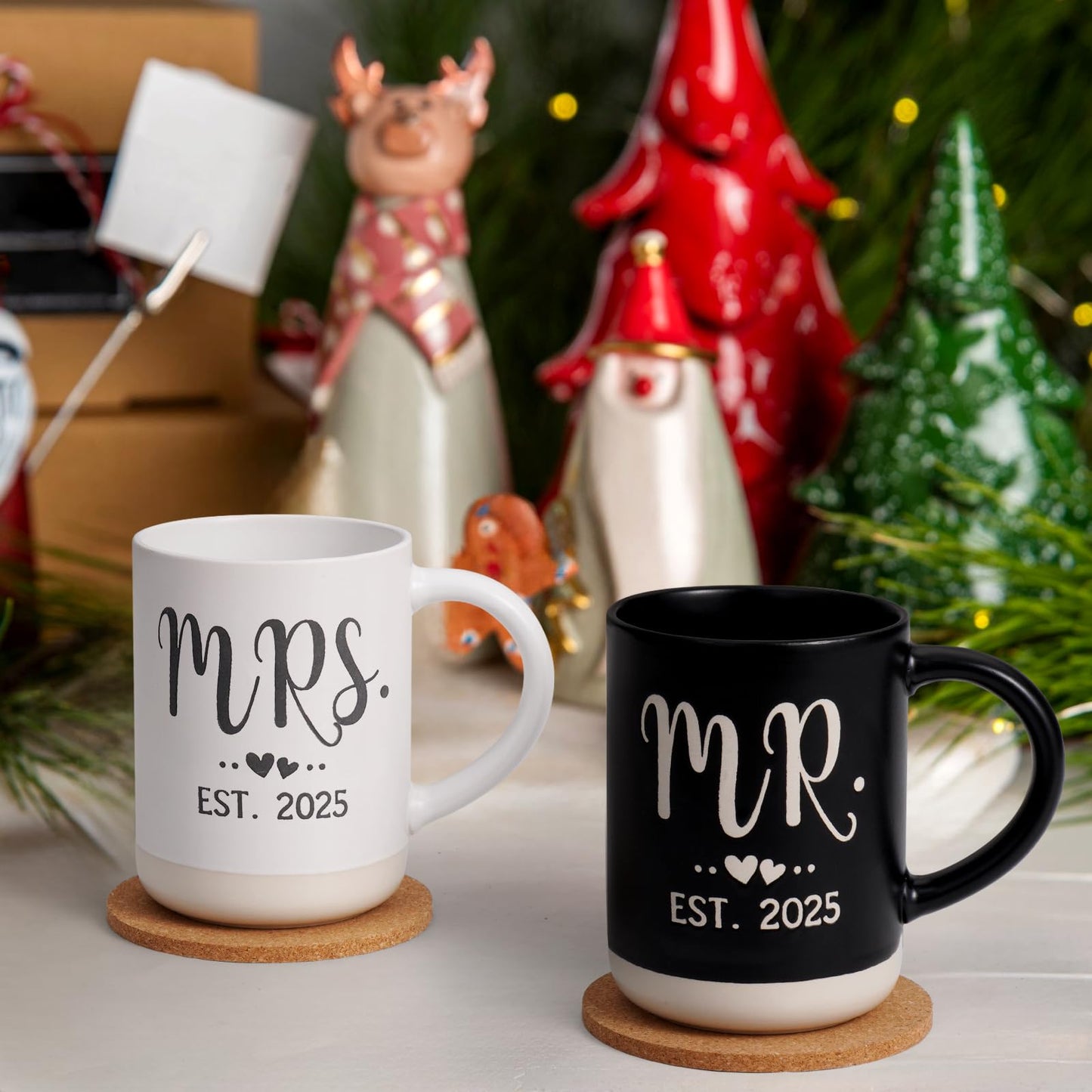 Cabtnca Wedding Gifts, Mr and Mrs Gifts, Engagement Gifts for Couples, Bridal Shower Gifts, Mr and Mrs Est 2025 Mugs, Wedding Registry Gifts for Her Him, Wedding Gifts for Newlyweds, 16 Oz