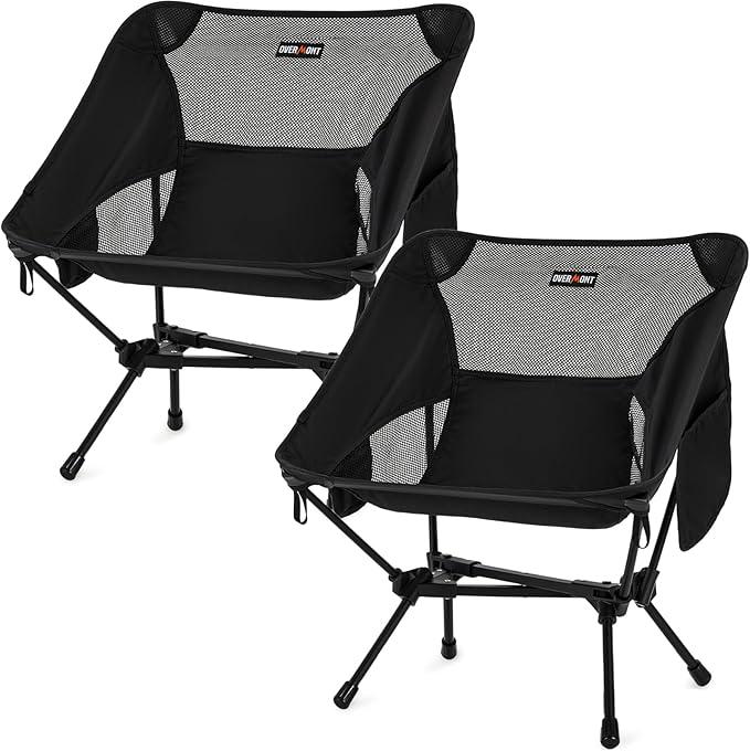 Overmont Ultralight Portable Camping Chair- Lightweight Folding Backpacking Chair, Support up to 330Lbs Compact Beach Chai...
