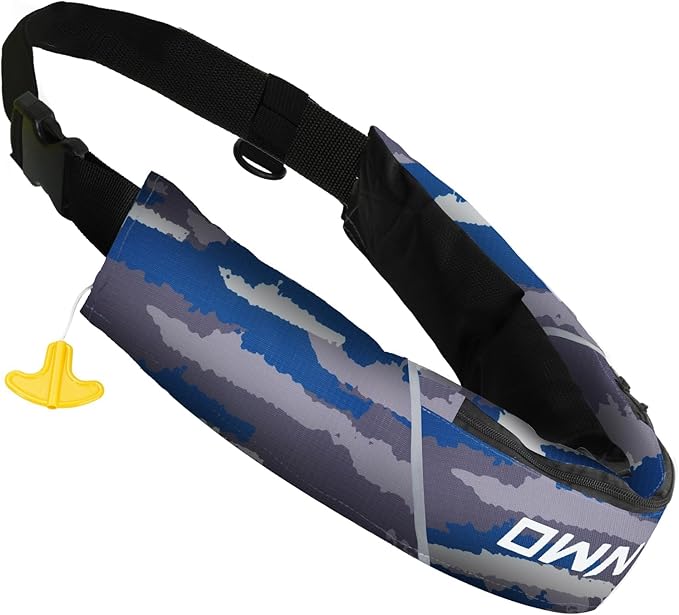 Owntop Manual Inflatable Belt Pack, Adults Swim Jacket with Blowpipe & Whistle, 24g CO2 Cylinder Included, Low Profile for...