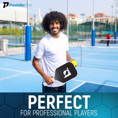 PaddlePro 18K Carbon Pickleball Paddle Set: Lightweight Pickleball Paddle with 4 Balls, Bag & Grip Tapes | Paddles Set for Men, Women & Adults