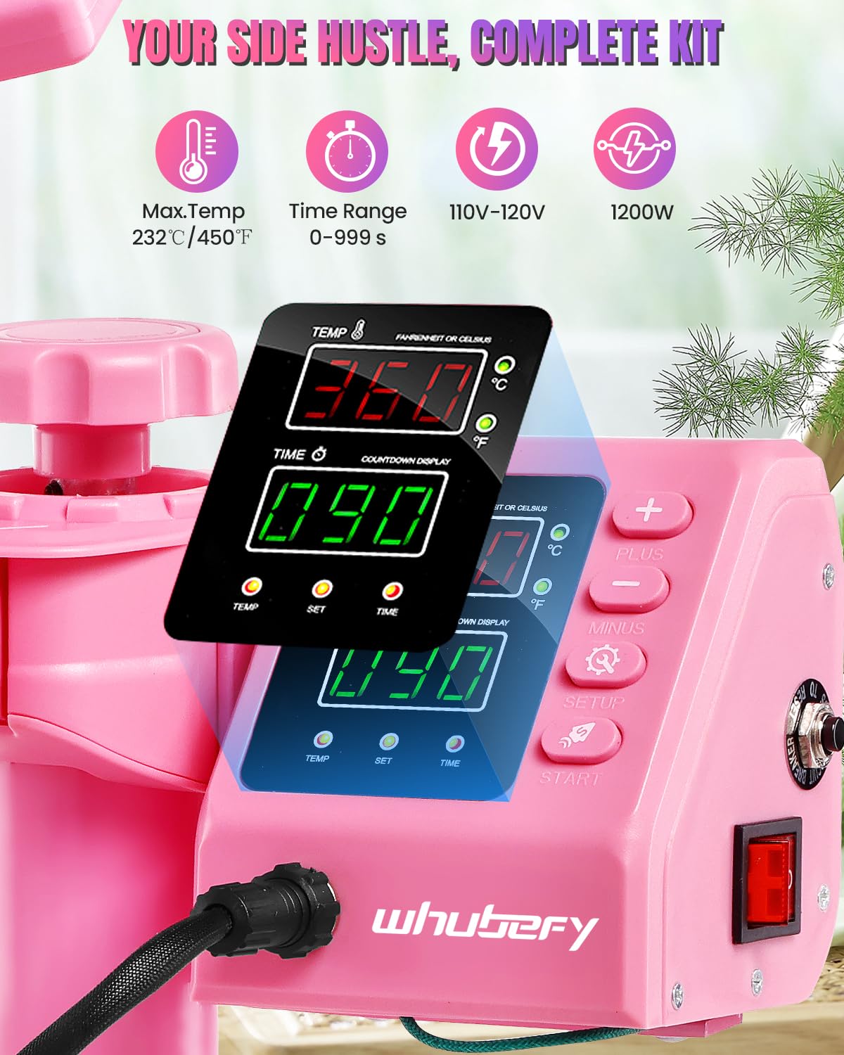 15x15 Heat Press Machine for T Shirts with 30oz Tumbler Press 5-in-1 Slide Out Easy Loading Heat Transfer with Dual-Tube Heating & 4-Zone PID Temp Controller for Quick & Even Heat on Hat Cap Mug Plate
