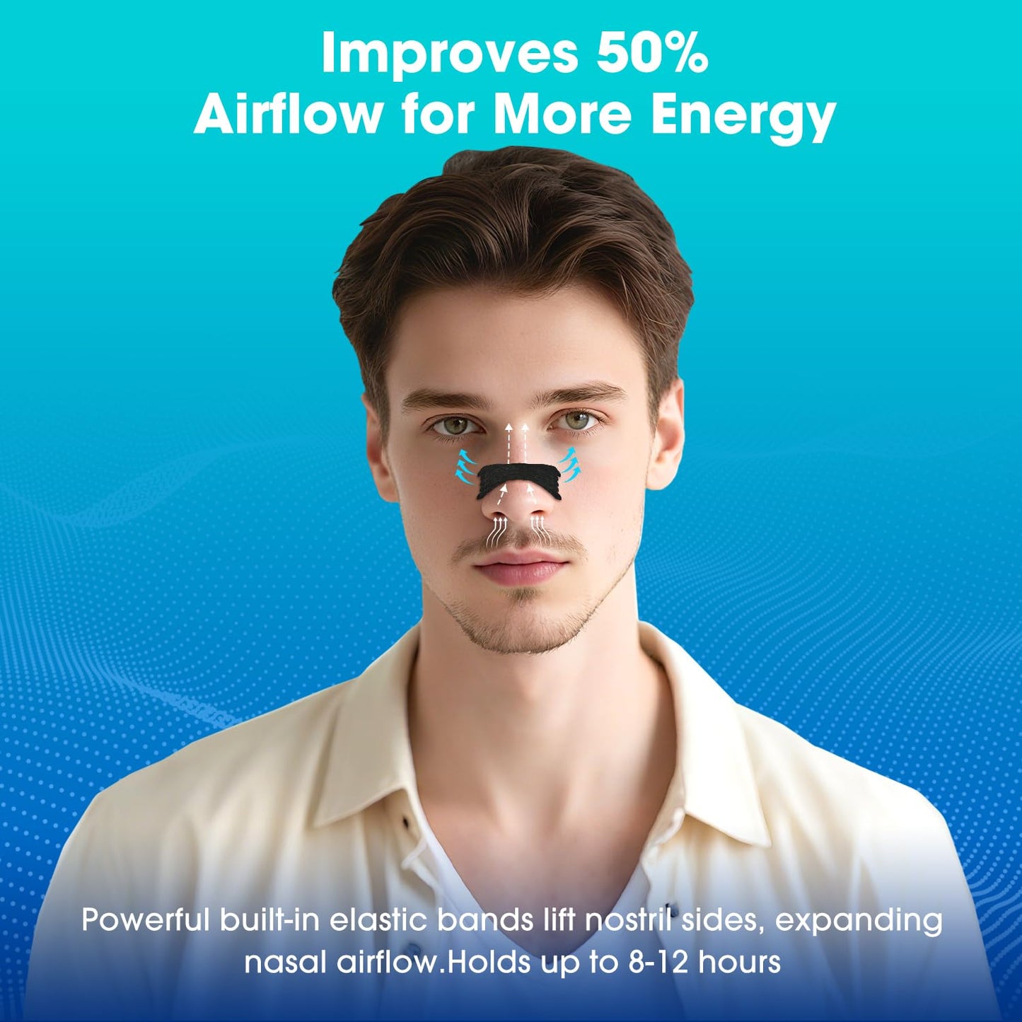 MYMULIKE Nasal Strips for Snoring, 60 Count Nose Strips for Breathing- 3X Stronger Opening | Triple Elastic Bands, Reduce Snoring & Nasal Congestion, Nose Patches for Sleep, Work, Sport, Travel