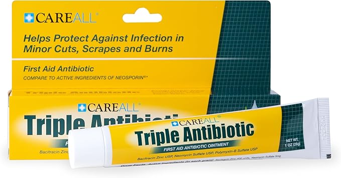 CareAll Triple Antibiotic Ointment 1.0 oz, First Aid Ointment for Minor Scrapes, Cuts, and Burns to Help Guard Against Inf...