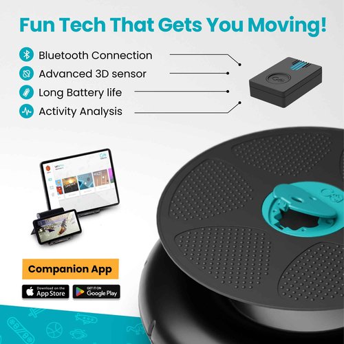 GoBalance Play - Smart Balance Board Game with Bluetooth Motion Sensors, Professional Wobble Board with 12 Interactive Games for Fun, Balance training and Home Gym Workout.