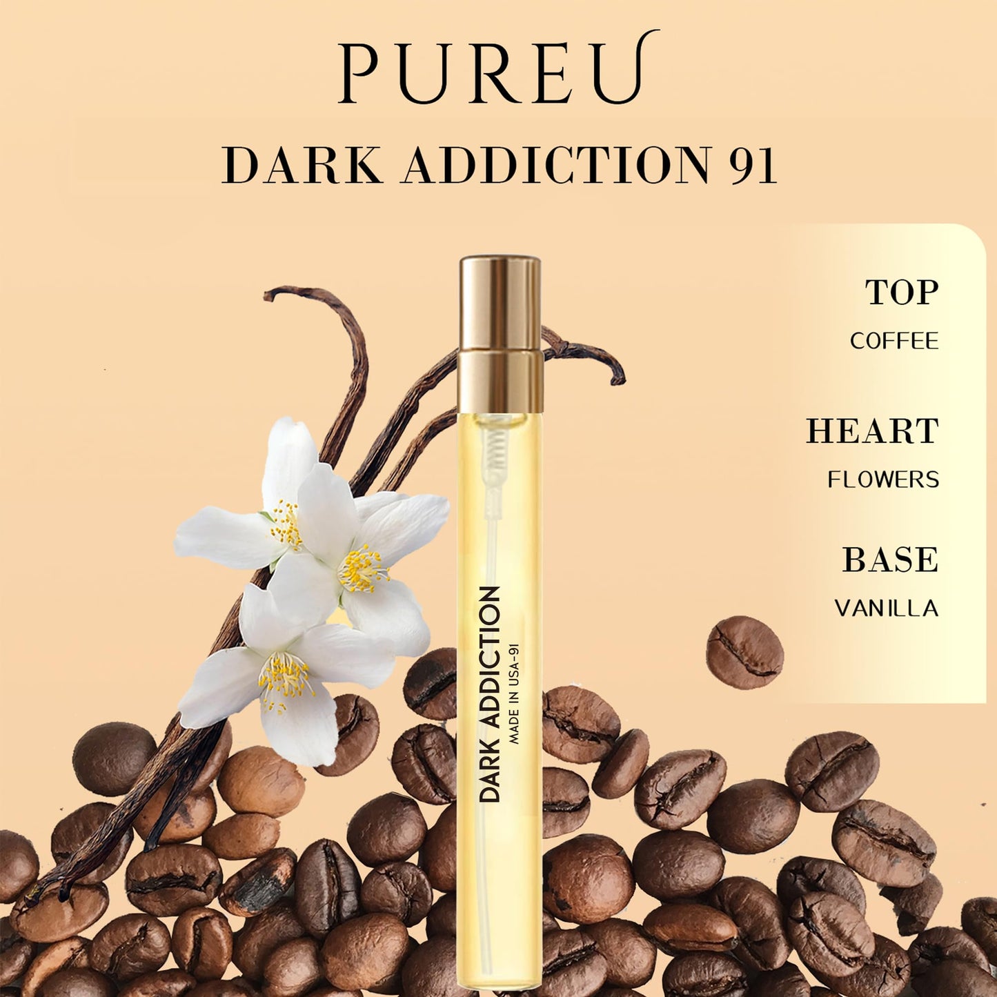 PUREU Pheromones Perfumes for Women & Men Amber Vanilla Long Lasting Pheromone Perfume Oils Cologne for Men Wife Gift Ideas.Travel Size 0.4oz/12 mL